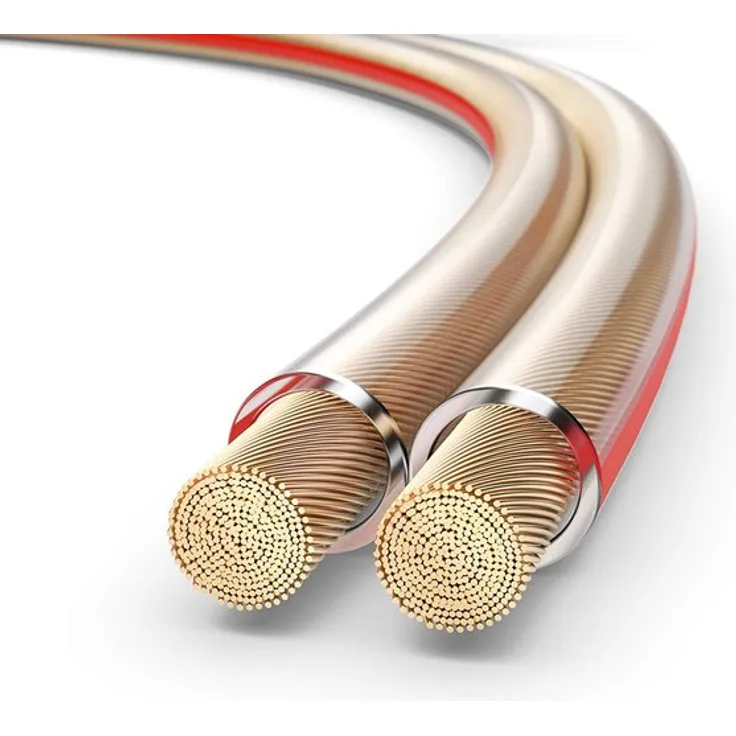PureLink SP060-030 Lautsprecherkabel 2 x 2,5mm² (99,9% OFC Vollkupfer 0,20mm Litze) Hifi Boxenkabel, 30m, transparent