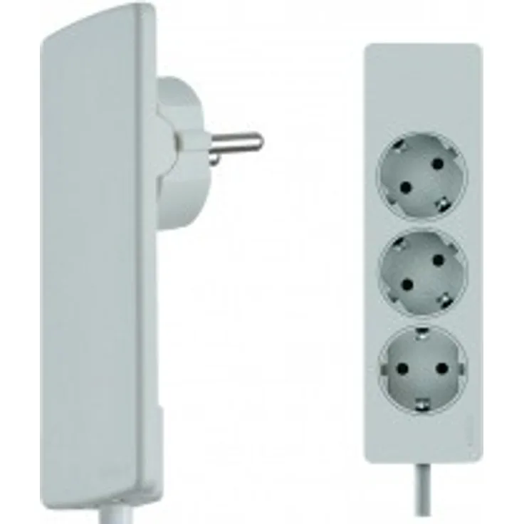 EVOline PlugFix - weiß - mit EVOline Express 3-fach Verteiler Kabellänge 1,5 m / Steckdosenleiste