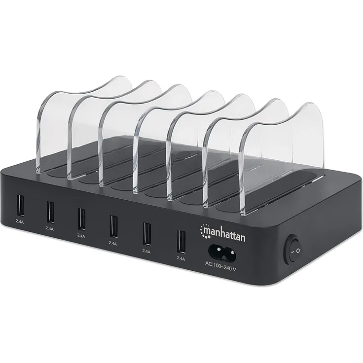 Manhattan 6-Port USB-Ladestation USB-A-Ports 2,4 A-5 V 55W (102254)