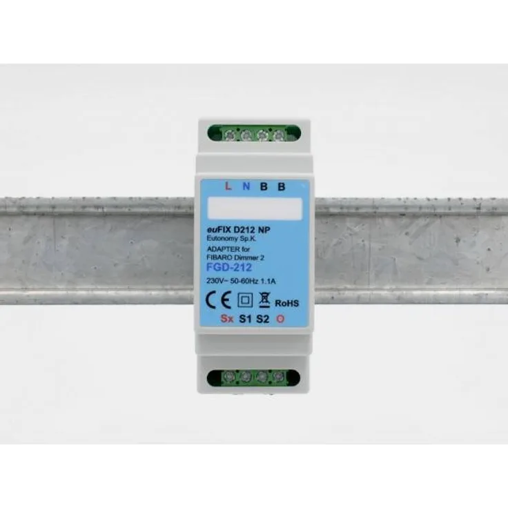 Eutonomy Adapter euFIX für die DIN-Schiene für FIBARO Dimmer 2 ohne Knöpfe, euFIX D212NP