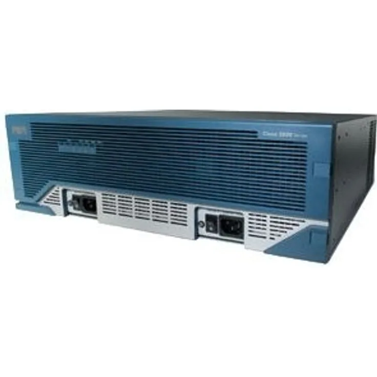 Cisco 3845 - Kabelrouter (10,100,1000 Mbit-s, G.711,G.723.1,G.726,G.728,G.729,G.729a, 128-bit AES,192-bit AES,256-bit AES,3DES,DES, Cisco IOS, Blau, Edelstahl, 3U)
