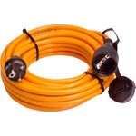 as - Schwabe Baustellen-Panzerleitung – 50 m extrem-robustes Panzer-Kabel, Schutzkontakt-Stecker & Steckdose inkl. Schutzkappe – 230 V - 16 A Verlängerungskabel – IP44 – Made in EU – Orange I 59150