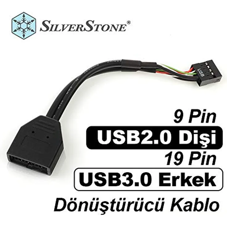 SilverStone G11303050-RT - Internes 19pin USB 3.0 auf USB 2.0 Adapterkabel