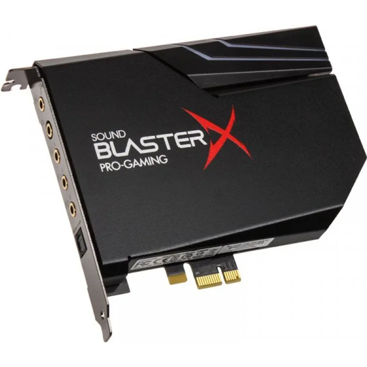 Sound BlasterX AE-5 Hi-Resolution PCIe Gaming Soundkarte, DAC-Kopfhörerverstärker (bis 600 OHM) mit RGB-LED Streifen für Computer-Gaming PC Schwarz