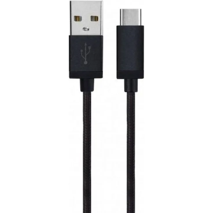 Xqisit Cotton - USB-Kabel - USB-C (M) bis USB Typ A (M) - USB 3.0 - 1.8 m - Schwarz