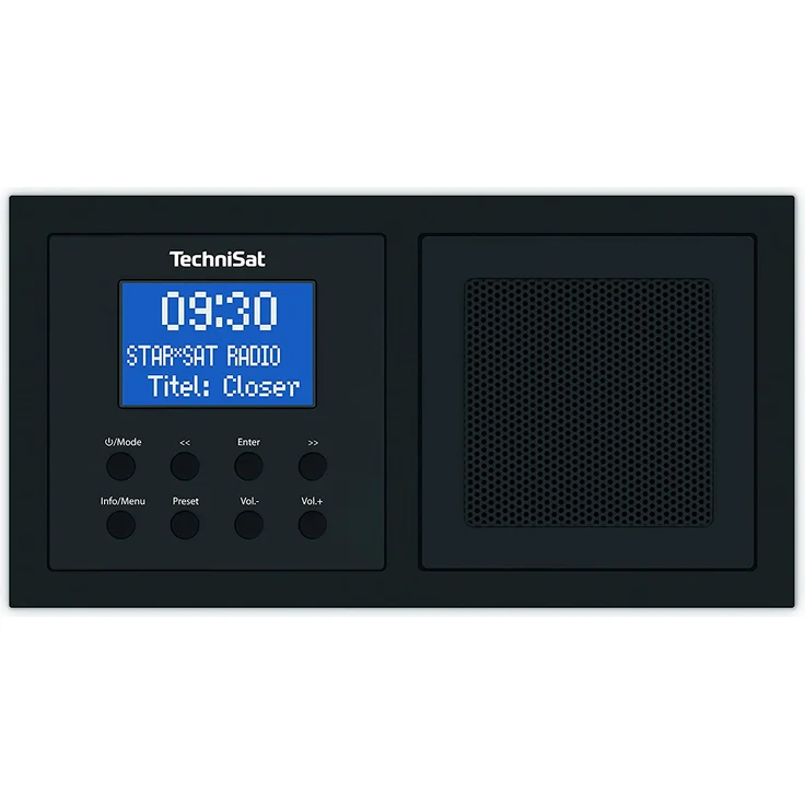 TechniSat DIGITRADIO UP 1 Unterputz-Radio mit Bluetooth, LCD-Display, spritzwassergeschützt, Wecker, schwarz – Bild 1