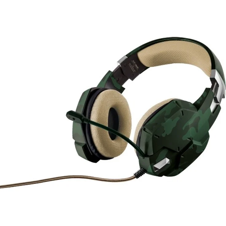 Trust Gaming GXT 322C Carus Gaming Headset Kopfhörer (mit flexiblem Mikrofon für PS4, Xbox One und PC-Laptop) grün camouflage – Bild 2