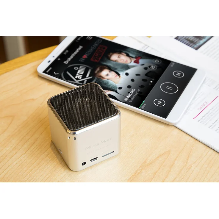 Technaxx MusicMan mini Wireless Soundstation BT-X2 Bluetooth-Lautsprecher mit Kartenleser, silber – Bild 6