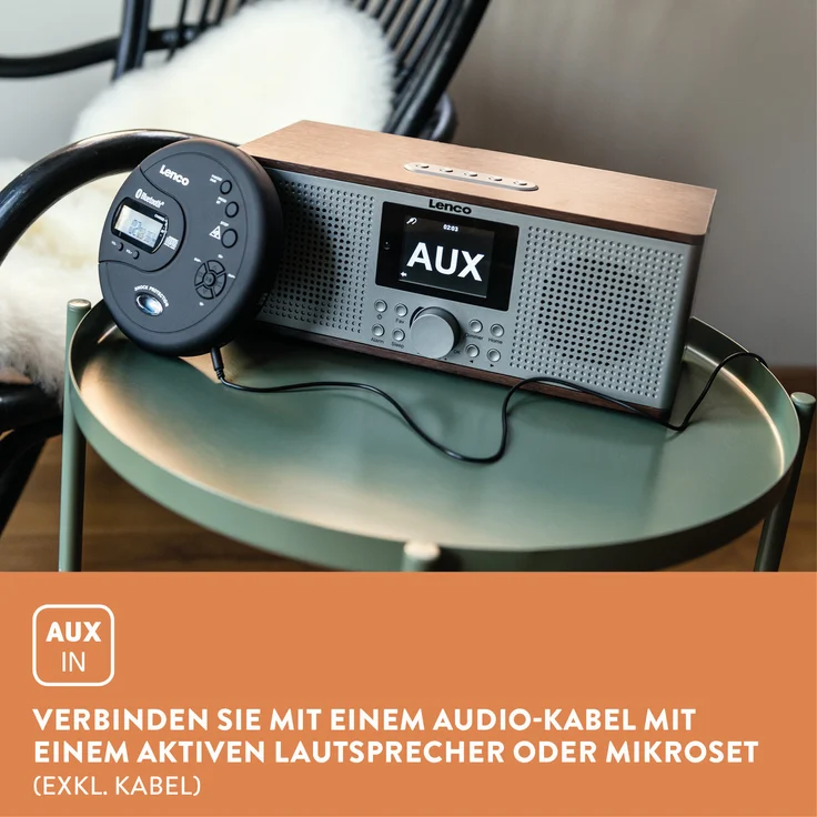 Lenco CD-300 Tragbarer CD-Player Walkman mit Bluetooth, MP3 Funktion, Antishock, schwarz – Bild 8