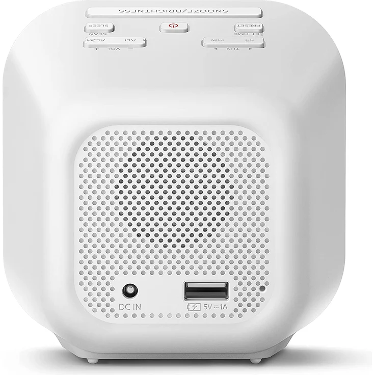 Philips TAR4406-12 UKW-Radiowecker 2 Weckzeiten USB-Ladebuchse, Radiowecker, weiß – Bild 2