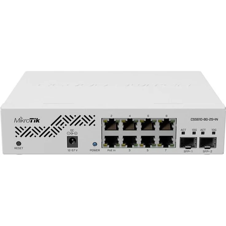 MikroTik CSS610-8G-2S+IN Cloud Smart Switch, 8x Gbit, 2x SFP+, 1HE Rackmount - Desktop Switche (CSS610-8G-2S+IN) – Bild 1