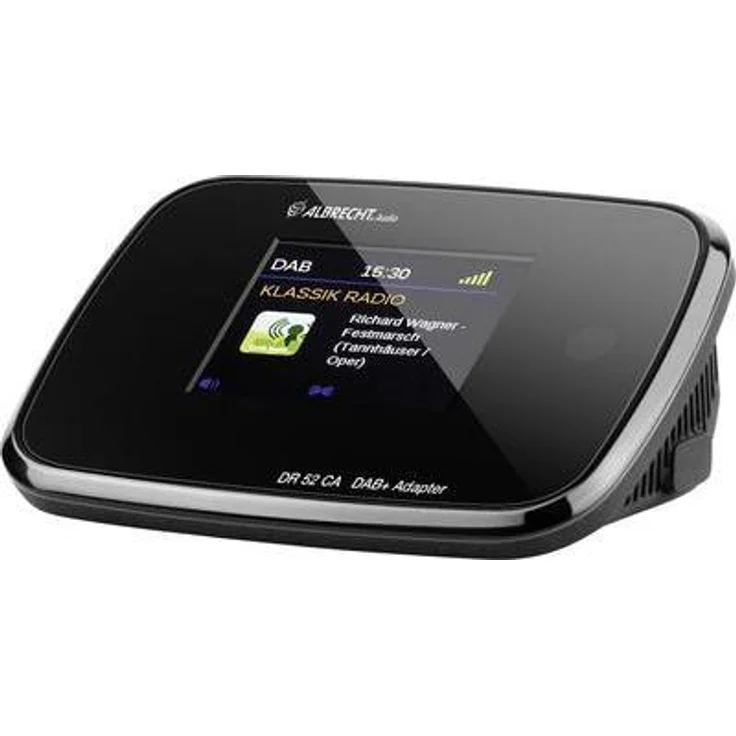 Albrecht DR52CA, 27254, Adapter zum Aufrüsten von HiFi-Anlagen und UKW-Radios zum digitalen DAB+ Empfang, mit Farbdisplay und Antenne, Farbe: Schwarz – Bild 1