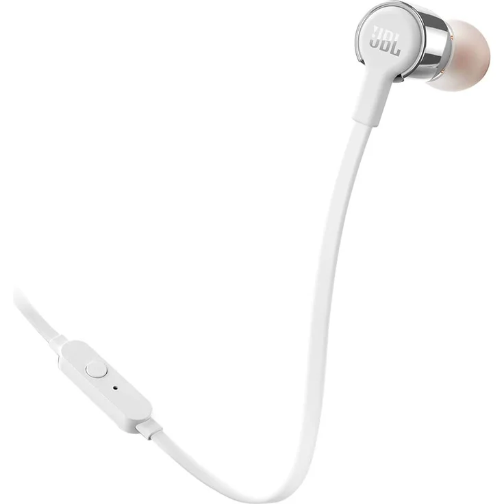 JBL T210 Kompatibel mit Apple und Android Geräten In-Ear Kopfhörer mit Mikrofon, weiß, silber – Bild 1