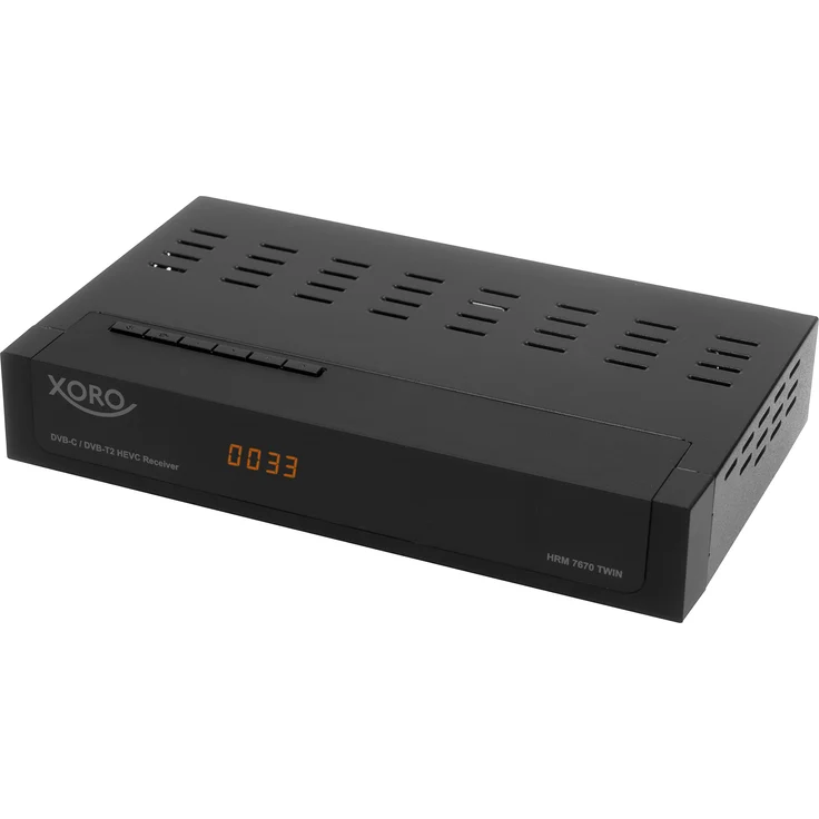 Xoro HRM 7670 TWIN Full HD HEVC DVB-T-T2-C Kombi Receiver HDTV, HDMI, Mediaplayer, USB 2,0, LAN, PVR Ready, 12V schwarz – Bild 1