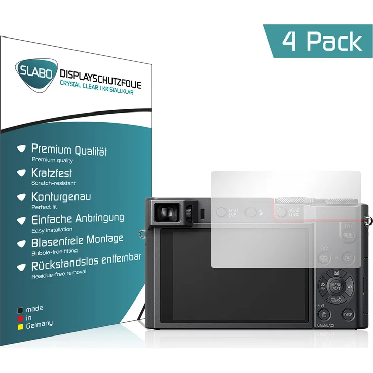 Slabo 4x Displayschutzfolie für Panasonic LUMIX DMC-TZ101EGS KLAR Crystal Clear