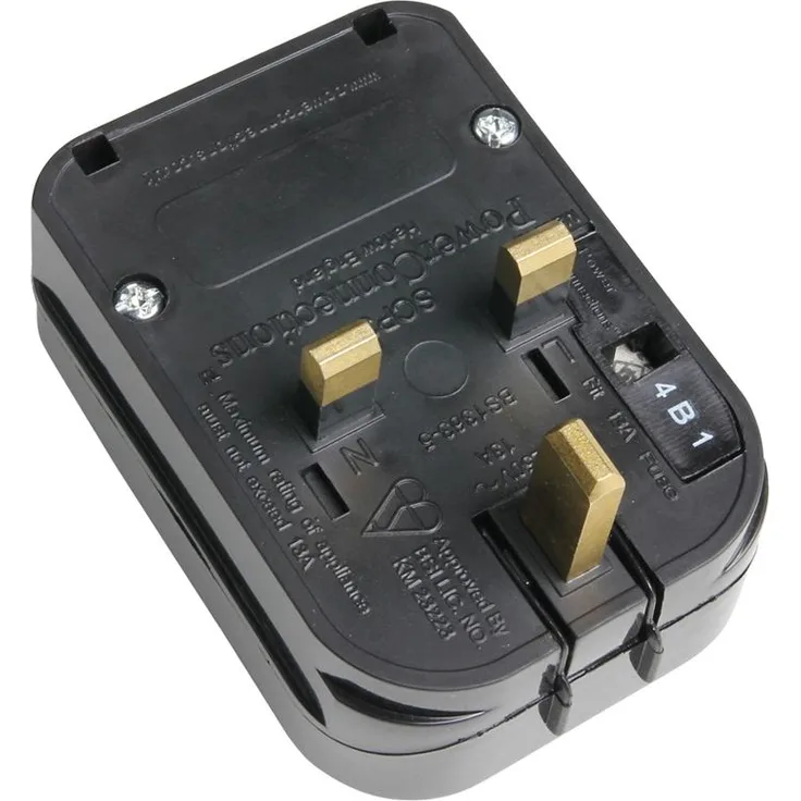 Adam Hall KSCP 3 - Wandlerstecker Schuko, UK schwarz 13 A