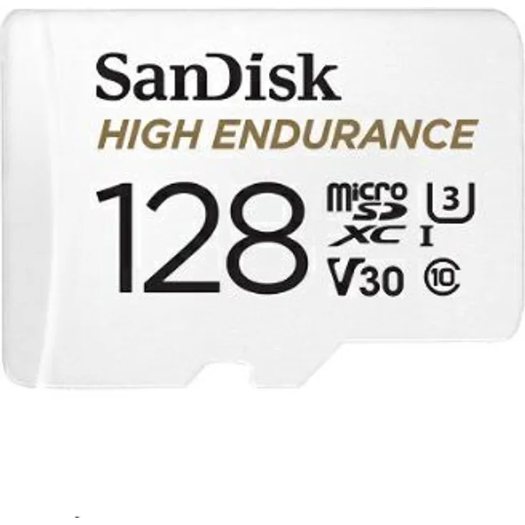 SanDisk High Endurance microSD Karte 128GB (für Dashcams und Heimüberwachungssysteme, hohe Belastbarkeit und Haltbarkeit, Full HD-Videos aufnehmen)