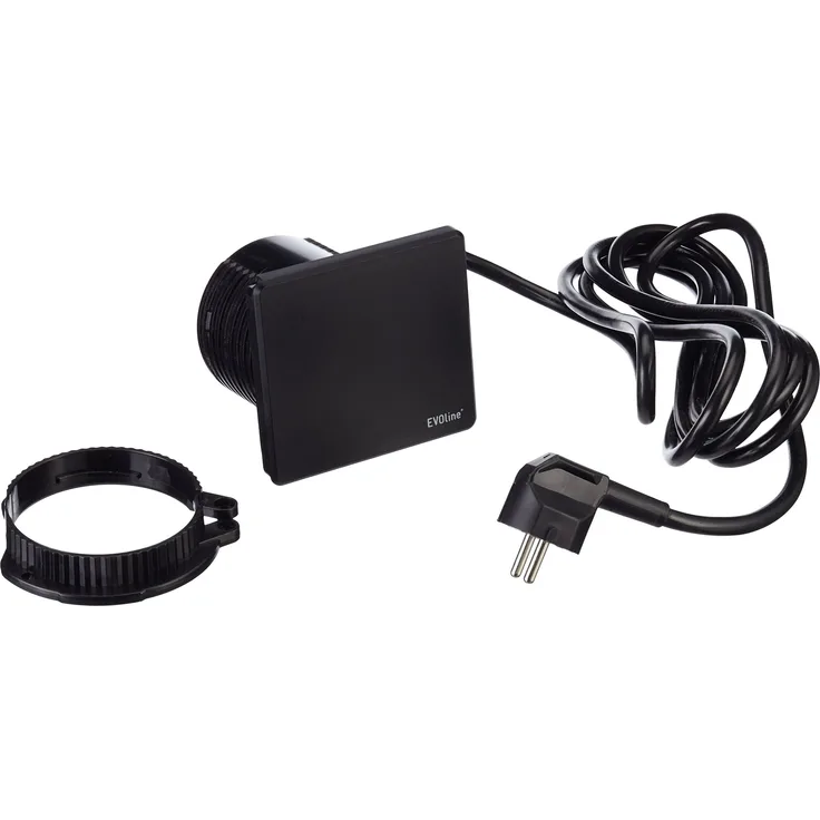 Schulte 1592 7000 0300 EVOline Square 80 Schuko mit USB-Charger schwarz