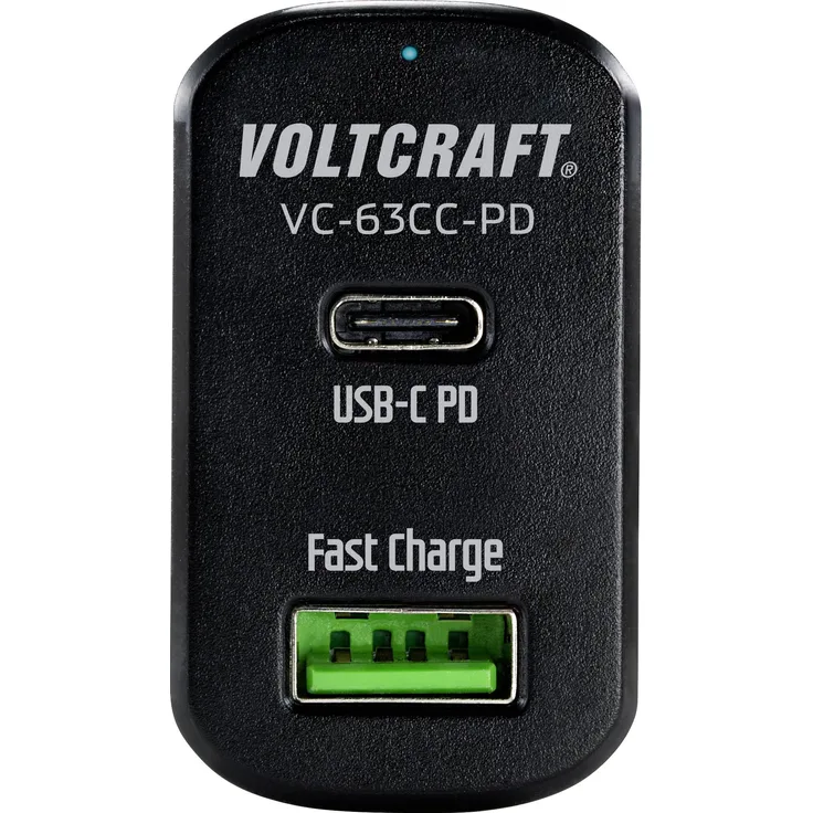 VOLTCRAFT VC-63CC-PD KFZ USB-Ladegerät Ausgangsstrom (max.) 3A 2 x USB, USB-C™ Buchse USB Power Delivery (USB-PD)