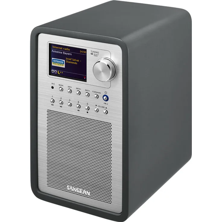 Sangean WFR-70C Internet Radio (Netzwerk Music-Player, WiFi, DAB+, Spotify-Player, UKW-RDS, AUX-In, Lautsprecheranschluss) grau