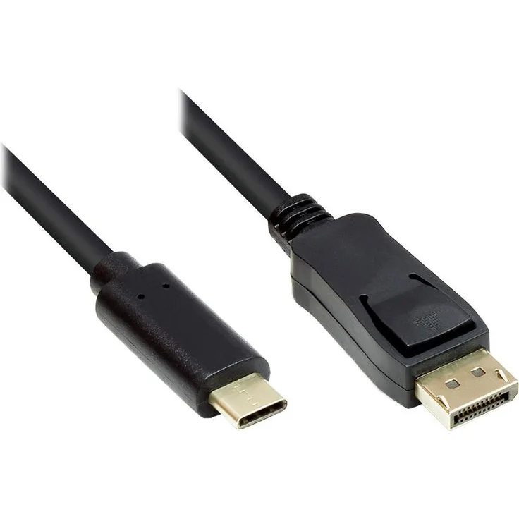 Good Connections Adapterkabel - USB-C Stecker an Displayport 1.2 - DP 1.2 Stecker - 4K - UHD 60Hz - KUPFERLEITER - 3 m - schwarz