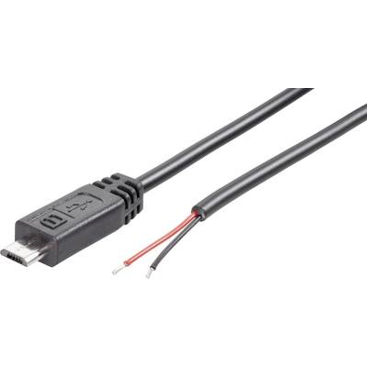 Konfektionierter Micro USB-B Stecker mit offenem Kabelende TRU (1582499)