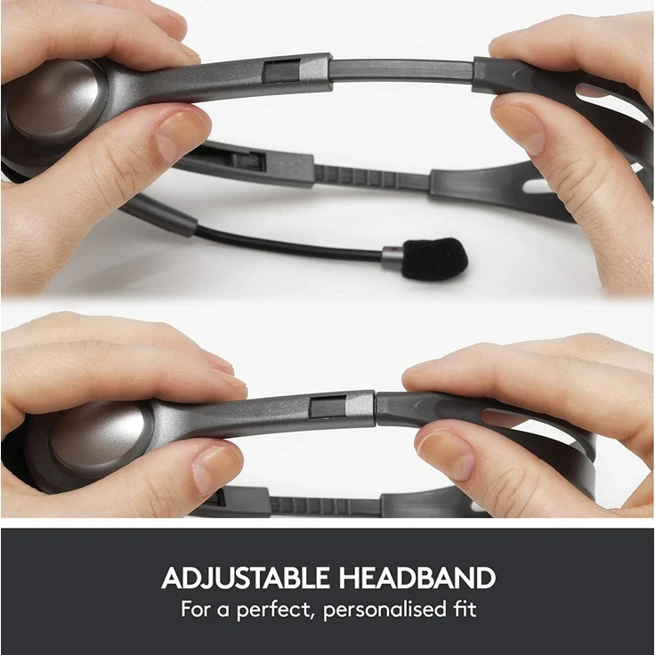 Logitech H111 Kopfhörer mit Mikrofon, Stereo-Headset, Mikrofon und Kopfbügel verstellbar, weiche Ohrpolster, 3,5mm Klinke, 1,8 m Kabel, plattformübergreifend kompatibel, PC/Mac/Laptop/Tablet/Smartphone, VoIP-Headset, grau – Bild 4