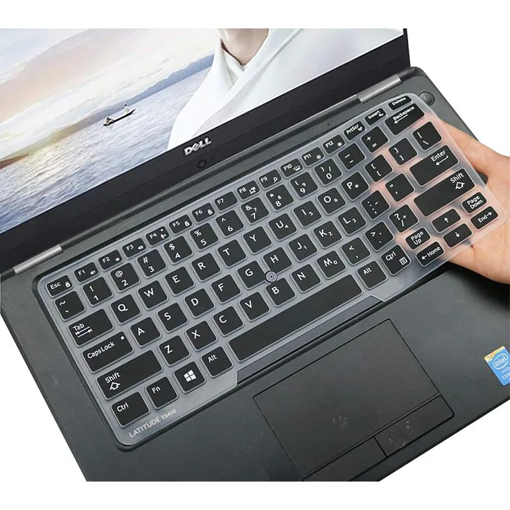 Tastaturschutz für Dell Latitude E7450 E7470 E5470 E7480 5480 5490 7490 Laptop Tastaturschutz Ultra Dünn Soft Keyboard Skin schwarz (US Layout, mit Spitze)