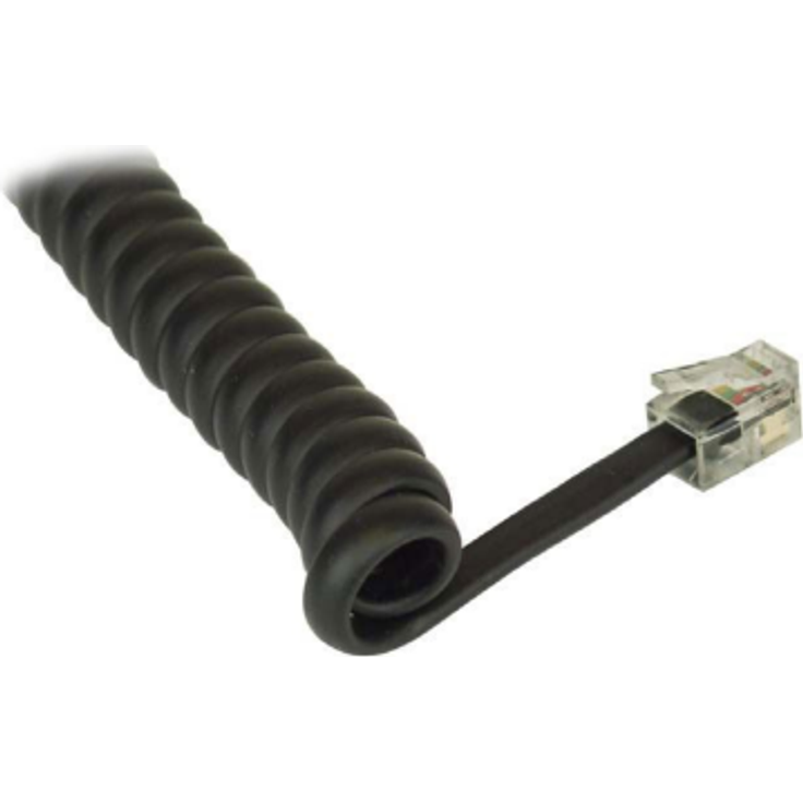 Telefonhörerkabel (Spiralkabel), schwarz, 2m, Good Connections