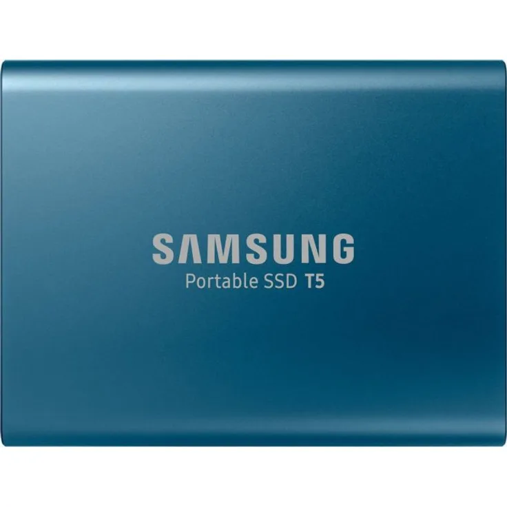 Samsung T5 MU-PA500 - Solid-State-Disk - verschlüsselt - 500 GB - extern (tragbar) - USB 3.1 Gen 2 (USB-C Steckverbinder) - 256-Bit-AES - Ocean Blue (MU-PA500B/EU)