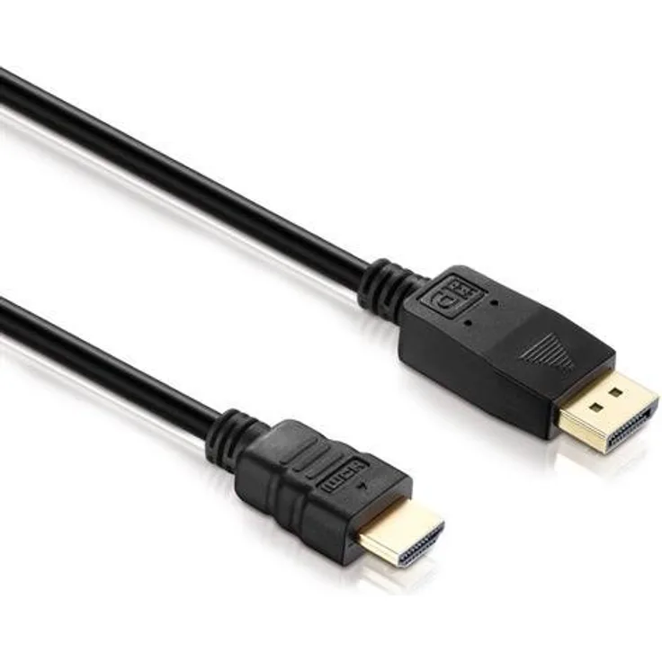HDSupply DC055-050 DisplayPort-HDMI Verbindungskabel (DisplayPort Stecker - HDMI Stecker), vergoldete Kontakte, 5,00m, schwarz