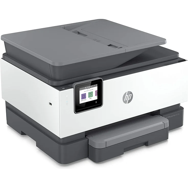 HP OfficeJet Pro 9010e Multifunktionsdrucker (HP+, A4, Drucker, Scanner, Kopierer, Fax, WLAN, LAN, Duplex, Airprint, mit 6 Probemonaten HP Instant Ink Inklusive) Grau, Weiß – Bild 2