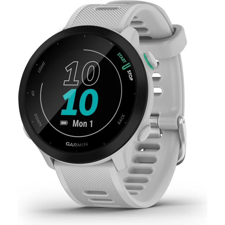 Garmin Forerunner 55 Smartwatch GPS, Unisex, 42mm, Silikonarmband, Schwarz/Steinweiß – Bild 5
