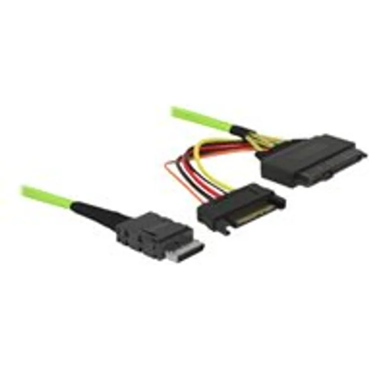 DeLOCK OCuLink - Internes SAS-Kabel - OCuLink (SFF-8611) bis SATA Leistung, U.2 (SFF-8639) - 50cm (data) / 10cm (power) (85802)
