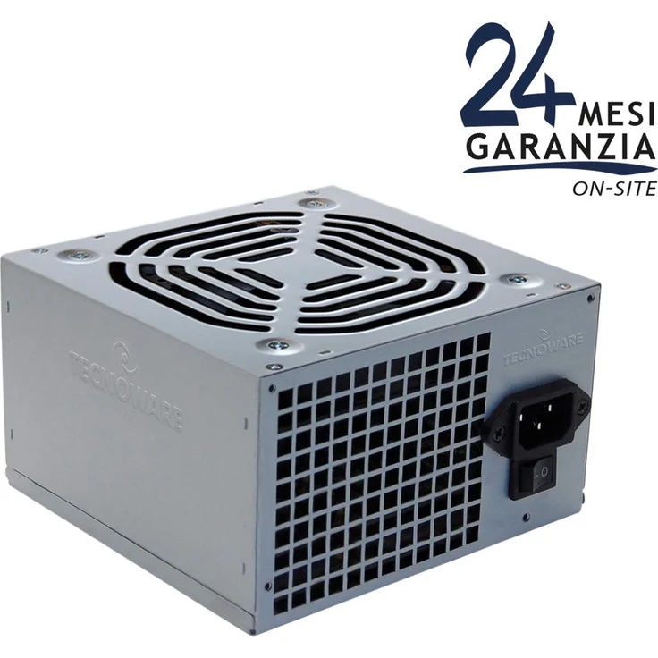 Tecnoware Free Silent Netzteil ATX 500 W Real PC Lüfter 12 cm 2 x SATA 1 x 24 Pole, 1 x 1 2 V, 4 + 4 Pole, 2 x Molex, 1 x Floppy, Einzelpackung – Bild 1