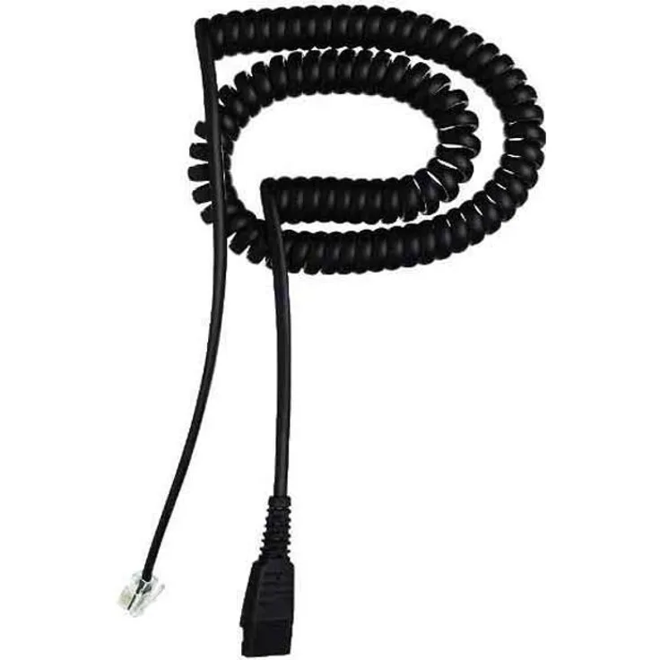 Jabra QD cord, coiled, mod plug QD RJ9 Schwarz (8800-01-01)