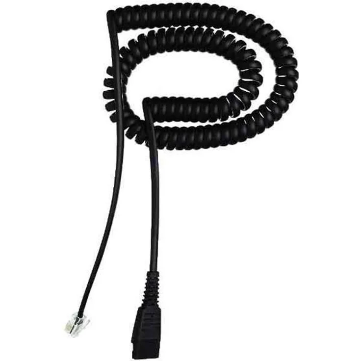 Jabra QD cord, coiled, mod plug QD RJ9 Schwarz (8800-01-01)