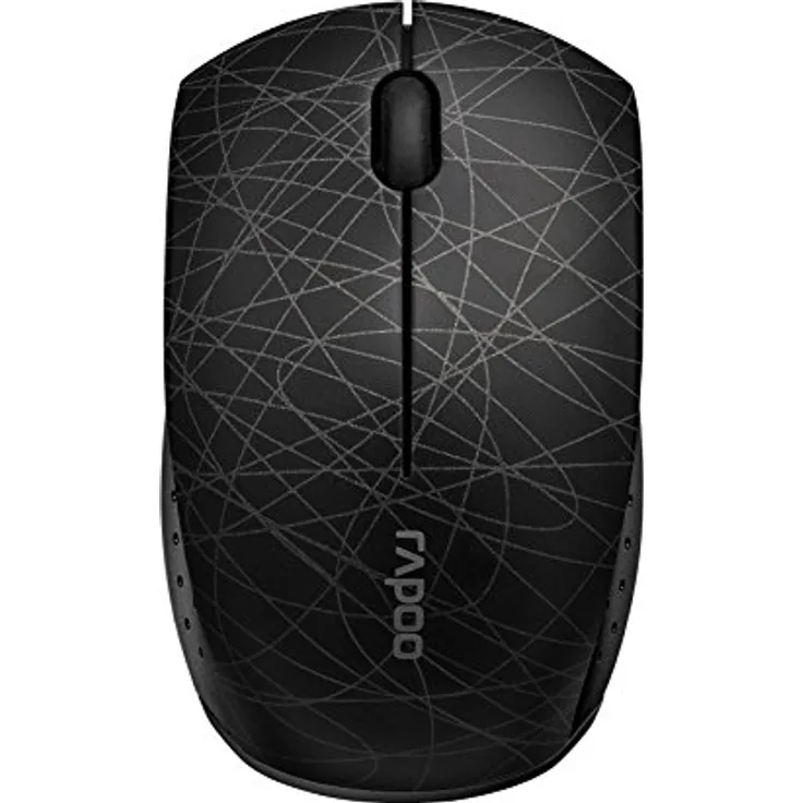 Rapoo 3300P+ kabellose Mini Maus, 2.4 GHz Wireless via Nano USB-Empfänger, 1000 DPI optischer Sensor, kompaktes Design, schwarz