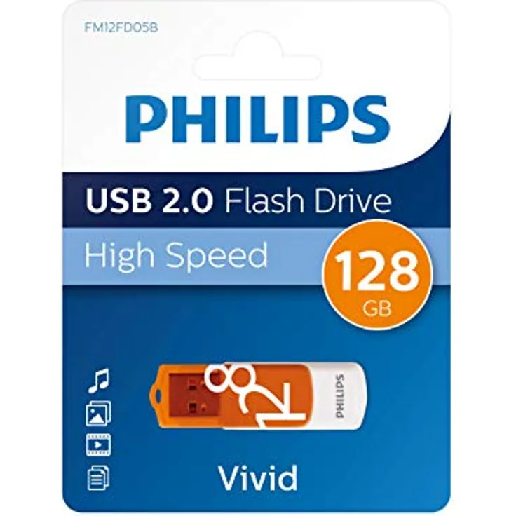 Philips Pendrive USB 2.0 128 GB - Vivid Edition (Orange)