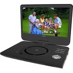 Reflexion DVD1005 Tragbarer 25,4 cm (10 Zoll) DVD-Player mit USB, Antischocksystem, Fernbedienung, Haltegurte Kopfstütze, Mini-AV Kabel, 12V Adapter, 230V Netzteil schwarz