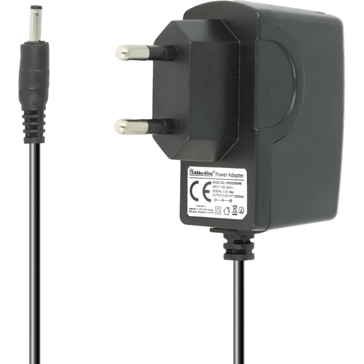 Akku-King Netzteil 5V 2A 2000mA Stecker 3,5mm x 1,35mm Ladegerät kompatibel mit Foscam Kamera, Digitaler Bilderrahmen, HDMI Splitter - Switch - Switcher, USB 2.0 3.0 Hub