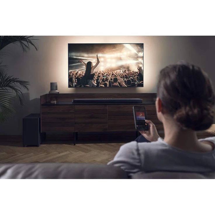 Philips Fidelio B95 5.1.2 Soundbar mit Subwoofer, Dolby Atmos, Google Assistant, Amazon Alexa, kabellos/kabelgebunden, geeignet für TV, schwarz – Bild 11