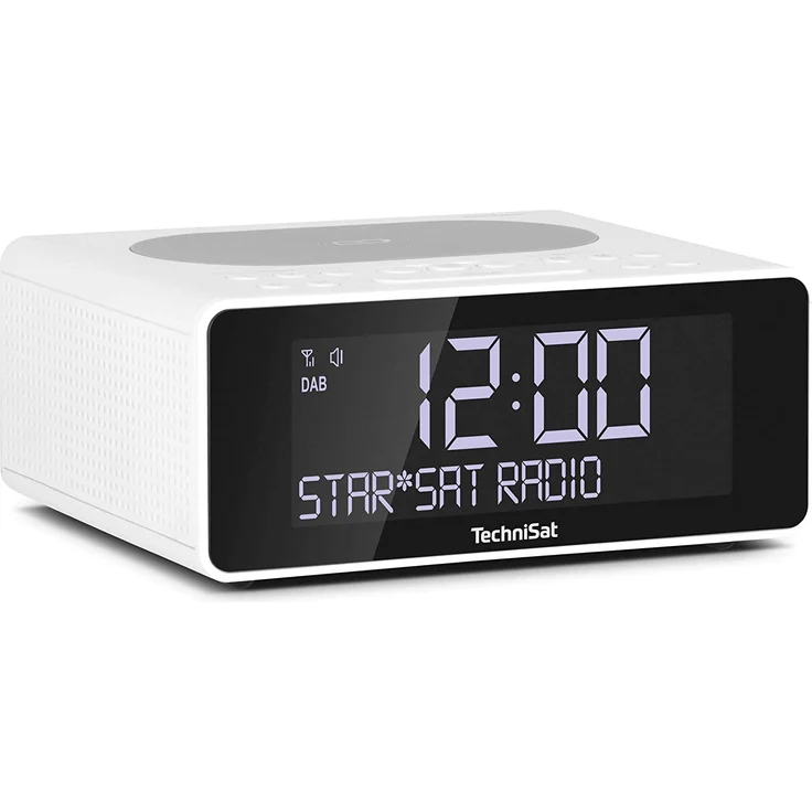 TechniSat DIGITRADIO 52 Radiowecker mit Wecker, LCD-Display, weiß – Bild 1