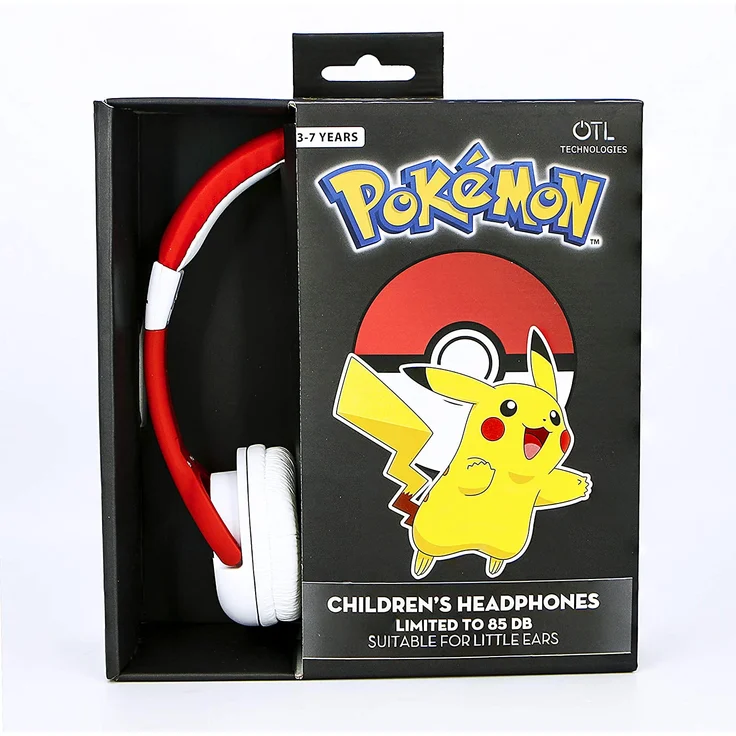 OTLTECHNOL Pokemon Pokeball JUNIOR On-Ear-Kopfhörer geeignet für Kinder, rot, weiß – Bild 4