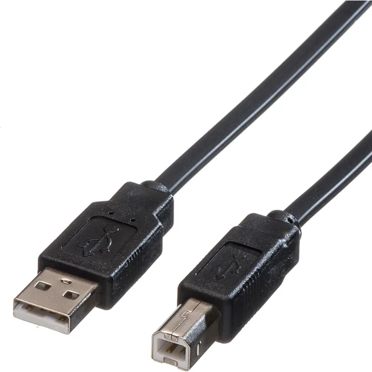 ROLINE USB 2.0 Notebook-Flachkabel, Typ A-B 1,8m (11.02.8868)
