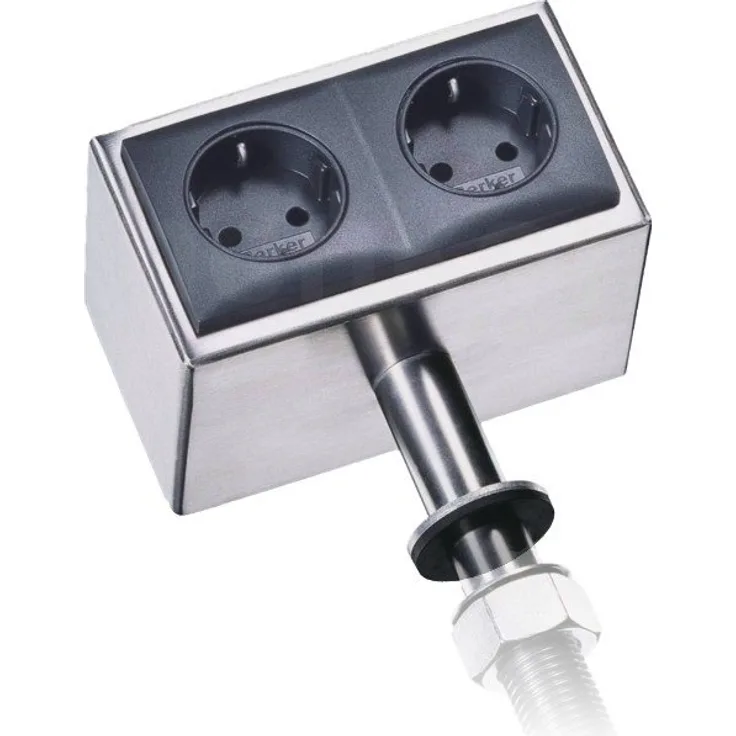 THEBO 17016 KI-ST/4 Edelstahl Steckdose 2x 2-fach