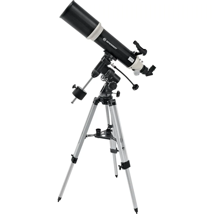 Bresser AR-102-600 EQ-3 Refraktor Teleskop mit 3-Bein-Stativ aus Aluminium, EQ3-Montierung, LED-Leuchtpunktsucher und umfangreichem Zubehör für Weitfeld-Beobachtungen