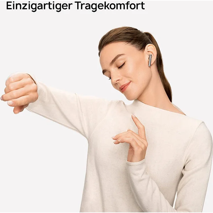 Huawei FreeBuds 4 Ceramic White In-Ear-Kopfhörer mit Bluetooth, Noise Cancelling, Mikrofon, geeignet für Sport, spritzwassergeschützt, weiß – Bild 4