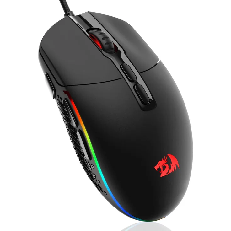 Redragon M719 Invader Kabelgebundene Gaming Maus Optische Gamer Maus, 7 Programmierbaren Tasten, RGB LED Hintergrundbeleuchtung, 10,000 DPI, Ergonomisches Design, USB-Wired Maus mit Hohe Präzision