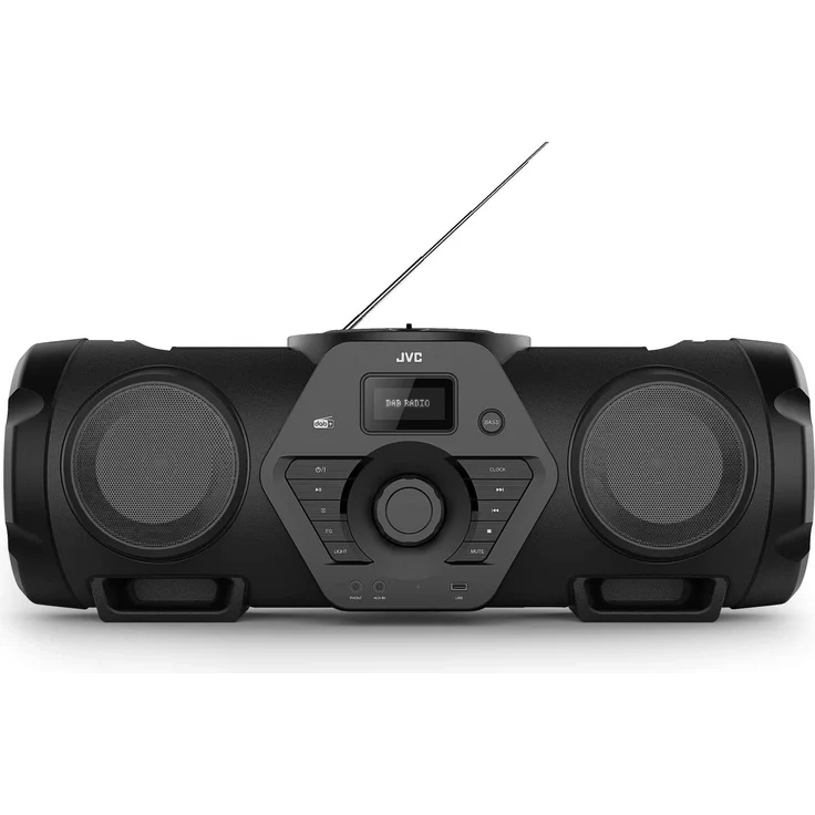 JVC Boomblaster RV-NB300DAB, 2 x 30 Watt, DAB+, UKW, Bluetooth, CD, USB, Line-In, Gitarren- & Mikrofoneingang, Fernbedienung – Bild 3